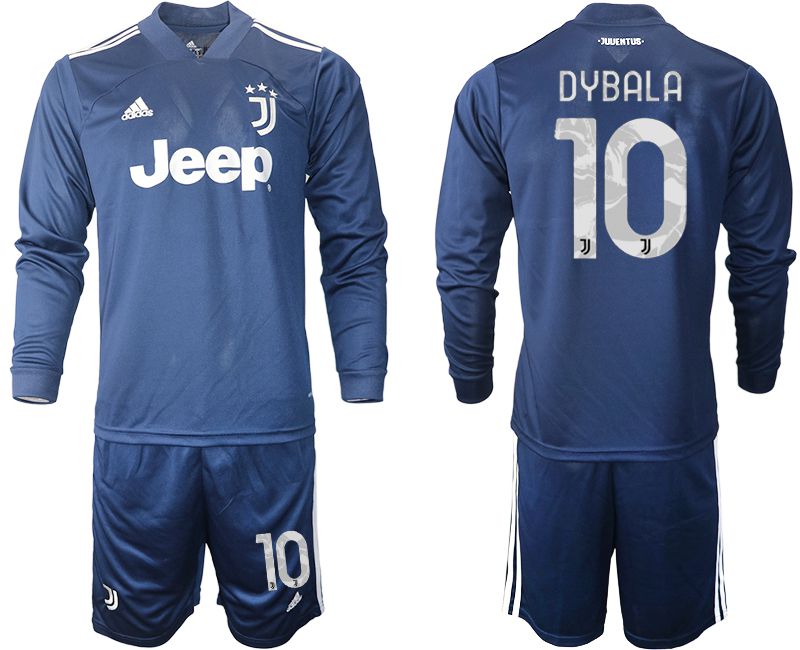 Men 2020-2021 club Juventus away long sleeves #10 blue Soccer Jerseys